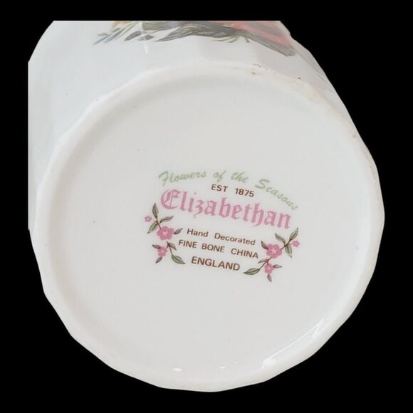 Set Of 2 Elizabethan Fine Bone China Tea Coffee Cups Floral Springtime Blooms - Picture 8 of 11